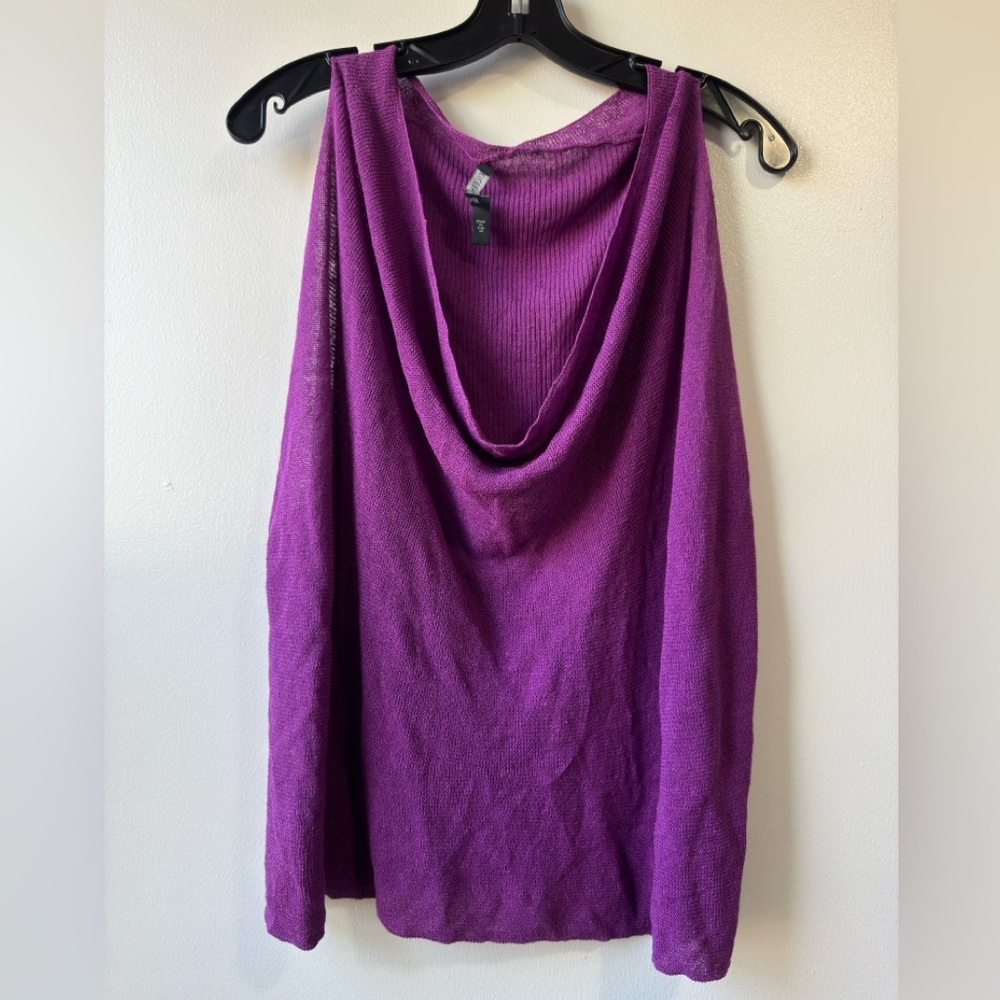 Eileen Fisher Purple Cowl Neck Sleeveless Blouse